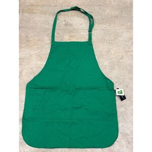 Blue Generation Green Bib Apron Teflon Fabric Protector Double Pocket Adjustable